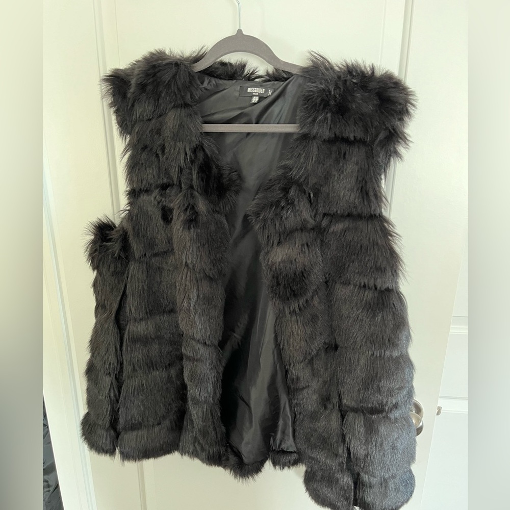 Plus size fur vest